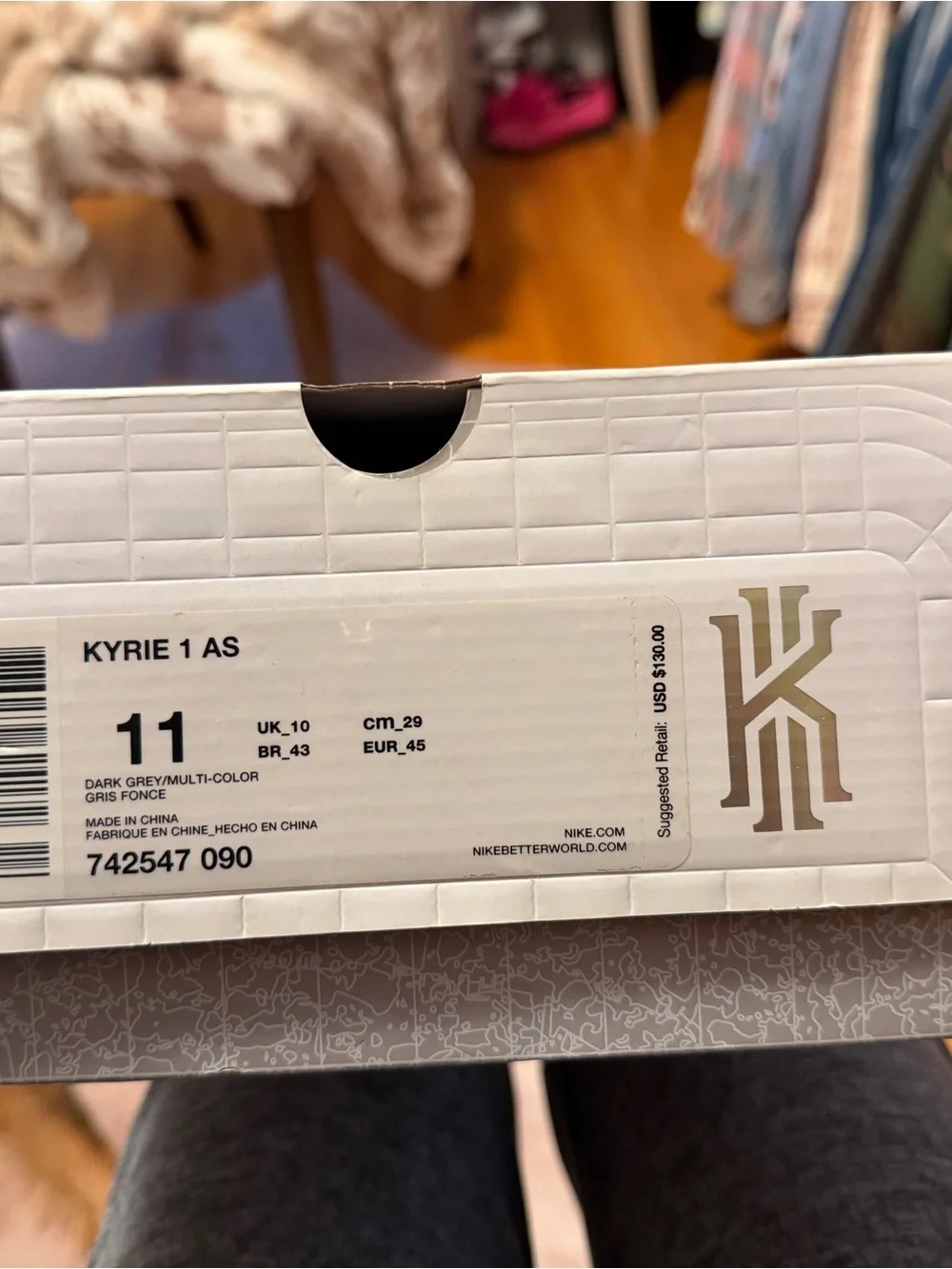 Nike label shows